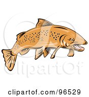 Royalty Free RF Clipart Illustration Of A Speckled Brown Trout Fish
