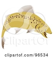 Royalty Free RF Clipart Illustration Of A Brown Trout With Spots