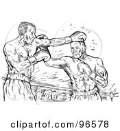 Royalty Free RF Clipart Illustration Of Boxers In A Ring 17