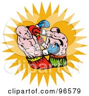 Royalty Free RF Clipart Illustration Of Boxers In A Ring 18
