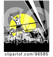 Royalty Free RF Clipart Illustration Of Boxers In A Ring 24