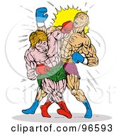 Royalty Free RF Clipart Illustration Of Boxers In A Ring 31