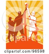 Royalty Free RF Clipart Illustration Of Boxers In A Ring 35