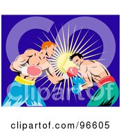 Royalty Free RF Clipart Illustration Of Boxers In A Ring 42