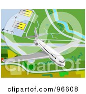 Poster, Art Print Of Commercial Airliner Taking Off From An Airport - 1