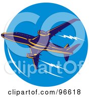 Royalty Free RF Clipart Illustration Of A Commercial Airplane In Flight 9