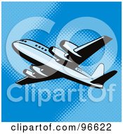 Royalty Free RF Clipart Illustration Of A Commercial Airplane In Flight 13
