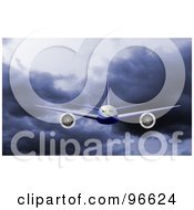 Royalty Free RF Clipart Illustration Of A Commercial Airplane In Flight 15