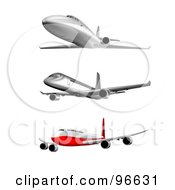 Poster, Art Print Of Digital Collage Of Three Commercial Airplanes And Jets