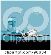 Poster, Art Print Of Commercial Airplane Rolling On The Tarmac