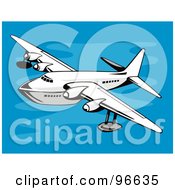 Royalty Free RF Clipart Illustration Of A Commercial Airplane In Flight 23