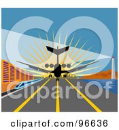 Poster, Art Print Of Commercial Airplane Landing On The Tarmac