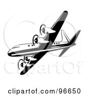 Royalty Free RF Clipart Illustration Of A Commercial Airplane In Flight 37