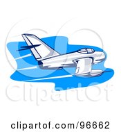 Poster, Art Print Of Fast Airplane Flying Over Blue