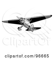 Poster, Art Print Of Black And White Airplane Speeding Through The Sky