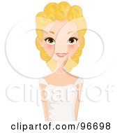 Royalty Free RF Clipart Illustration Of A Pretty Blond Woman In A White Dress