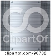 Royalty Free RF Clipart Illustration Of A Riveted Brushed Metal Plaque Over Metal