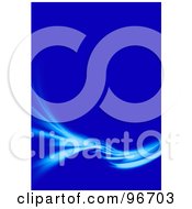 Royalty Free RF Clipart Illustration Of A Blue Swoosh Turning And Spreading Over A Vertical Blue Background
