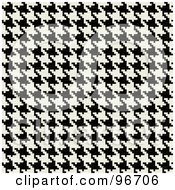 Poster, Art Print Of Tight Black And White Houndstooth Pattern Texture Background