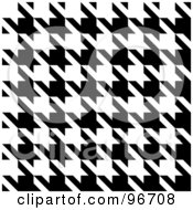 Poster, Art Print Of Black And White Seamless Houndstooth Pattern Texture Background