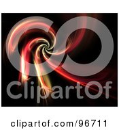 Royalty Free RF Clipart Illustration Of A Red And Orange Fiery Fractal Spiral On Black