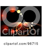 Royalty Free RF Clipart Illustration Of A Background Of Fractal Orbs And Half Circles Forming A Vortex On Black