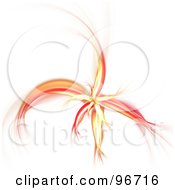 Poster, Art Print Of Red And Orange Fractal Flower On White