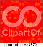 Poster, Art Print Of Seamless Background Of Red And Orange Pixel Tiles