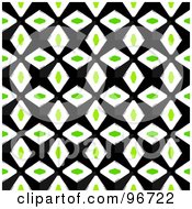Poster, Art Print Of Geometric Green White And Black Diamond Patterned Background