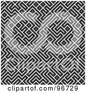 Poster, Art Print Of Seamless Black And White Geometric Maze Background