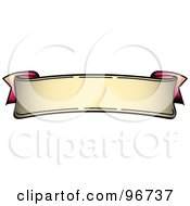 Royalty Free RF Clipart Illustration Of A Top Curved Red And Tan Blank Banner Tattoo Design by Andy Nortnik