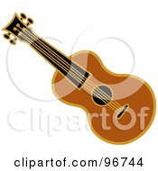 Royalty Free RF Clipart Illustration Of A Brown Ukulele