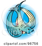 Royalty Free RF Clipart Illustration Of A Blue Swallow Tattoo Design by Andy Nortnik