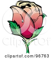 Poster, Art Print Of Gradient Dewy Rose Tattoo Design