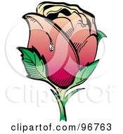 Royalty Free RF Clipart Illustration Of A Gradient Dewy Rose Tattoo Design