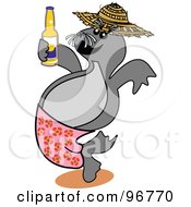 Happy Seal Drinking Beer And Wearing Pink Shorts