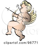 Royalty Free RF Clipart Illustration Of A Shooting Cupid Tattoo Design by Andy Nortnik