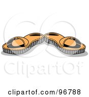 Royalty Free RF Clipart Illustration Of A Pair Of Tan Sandals