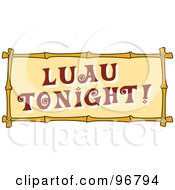 Poster, Art Print Of Luau Tonight Sign With Bamboo Trim