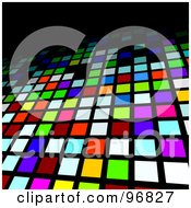 Royalty Free RF Clipart Illustration Of An Abstract Colorful Mosaic Background Leading Up And Fading Into Black by KJ Pargeter