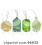 Poster, Art Print Of Digital Collage Of Floral And Eco Sales Tag Designs With Shadows