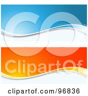 Poster, Art Print Of Digital Collage Of Blue And Orange Wave Website Headers