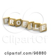 Royalty Free RF Clipart Illustration Of 3d Tan Blocks Spelling Profile