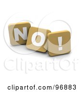 Royalty Free RF Clipart Illustration Of 3d Tan Blocks Spelling No
