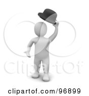 3d Blanco Man Greeting By Lifting His Hat by Jiri Moucka