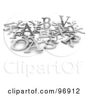 Royalty-Free (RF) Clipart Illustration of a Group Of Scattered 3d Gray Letters by Jiri Moucka #COLLC96912-0122
