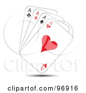 Poster, Art Print Of Hand Of Ace Playing Cards