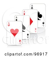 Royalty Free RF Clipart Illustration Of A Row Of Ace Playing Cards by MilsiArt