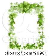 Poster, Art Print Of Vertical St Patricks Day Border Of Green Shamrocks And Text Space