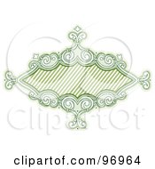 Royalty Free RF Clipart Illustration Of A Green Baroque Frame With Diagonal Lines